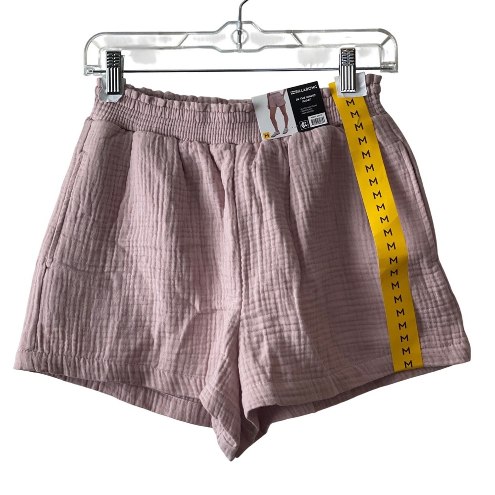 Billabong In The Waves Shorts Women M Lilac New High Waist Cotton Gauze Short